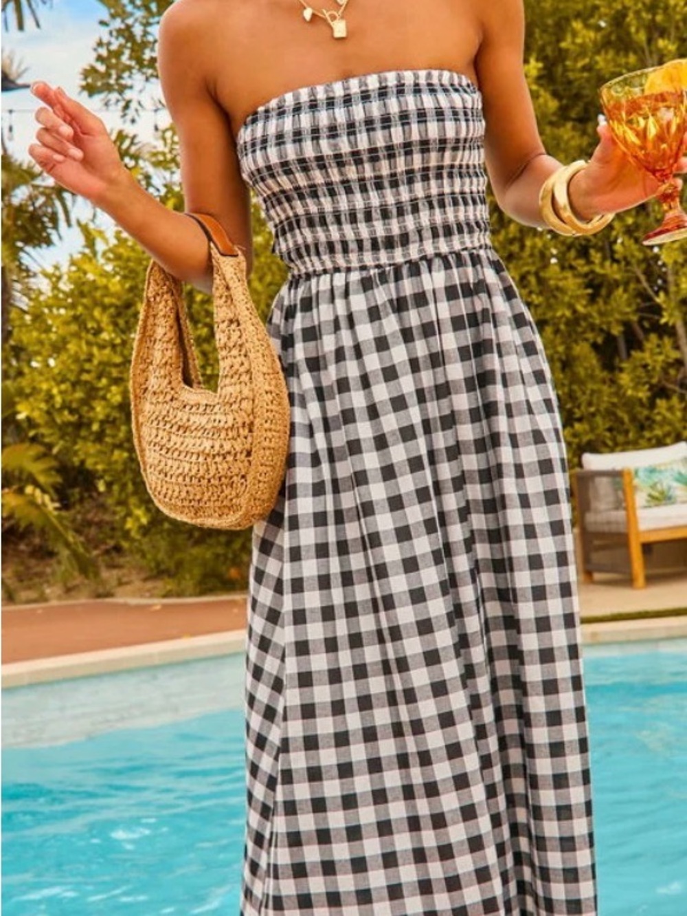 VICI Forever Summer Gingham Maxi Dress size medium